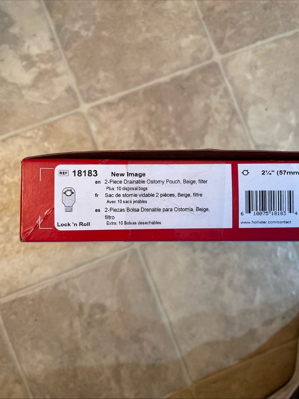 10 Hollister 18183 Drainable Ostomy Pouches 2-1/4" Flange USA Exp 2031